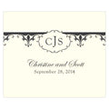 Fleur De Lis Rectangular Label Berry (Pack of 1)-Wedding Favor Stationery-Berry-JadeMoghul Inc.