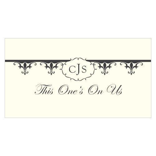 Fleur De Lis Small Ticket Berry (Pack of 120)-Reception Stationery-Charcoal-JadeMoghul Inc.
