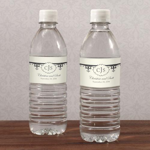 Fleur De Lis Water Bottle Label Berry (Pack of 1)-Wedding Ceremony Stationery-Berry-JadeMoghul Inc.