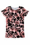 Flirty Girl Zoe Pink & Black Floral Print Designer Tee - Women-Flirty Girl-XS-Pink/Black-JadeMoghul Inc.