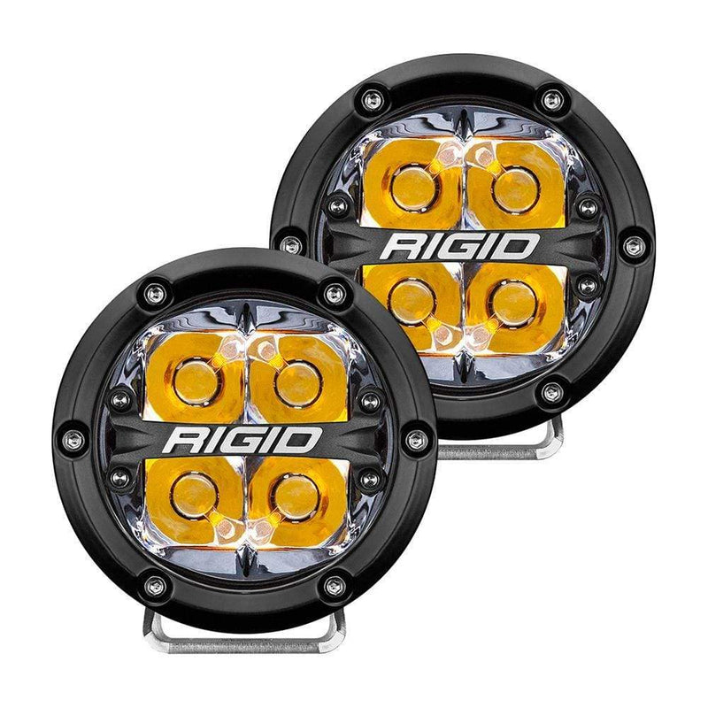 Flood/Spreader Lights RIGID Industries 360-Series 4" LED Off-Road Spot Beam w/Amber Backlight - Black Housing [36114] RIGID Industries
