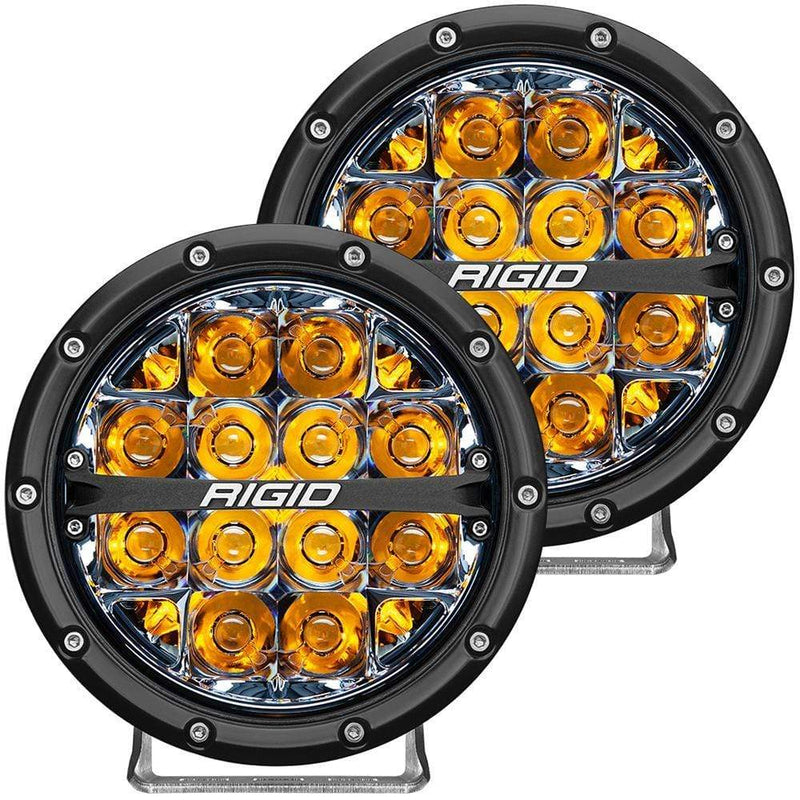 Flood/Spreader Lights RIGID Industries 360-Series 6" LED Off-Road Fog Light Spot Beam w/Amber Backlight - Black Housing [36201] RIGID Industries