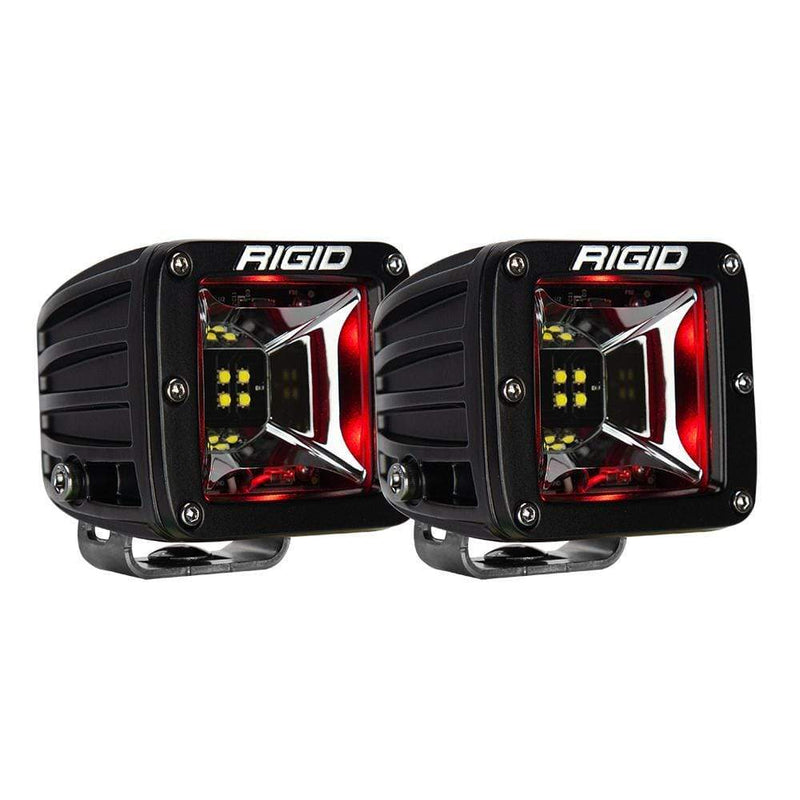 Flood/Spreader Lights RIGID Industries Radiance Scene Lights - Surface Mount Pair - Black w/Red LED Backlight [68202] RIGID Industries