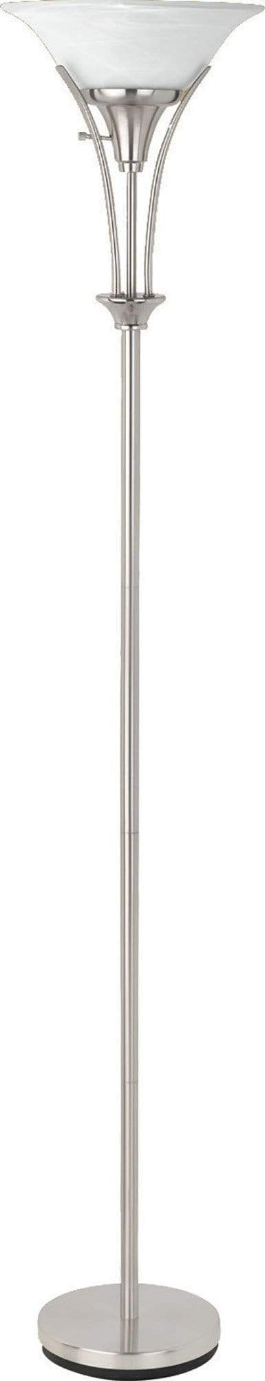 Floor Lamp Slenderly Gorgeous Floor Lamp, Silver Benzara