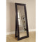 Floor Mirrors Sophisticated Floor Mirror With Wooden Frame, Brown Benzara