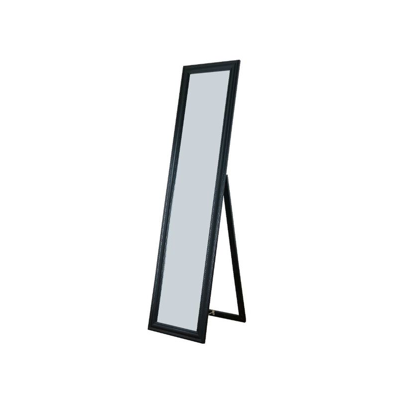 Floor Mirrors Standing Mirror with Decorative Design, Black Benzara
