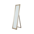 Floor Mirrors Standing Mirror with Decorative Design, Champagne Gold Benzara