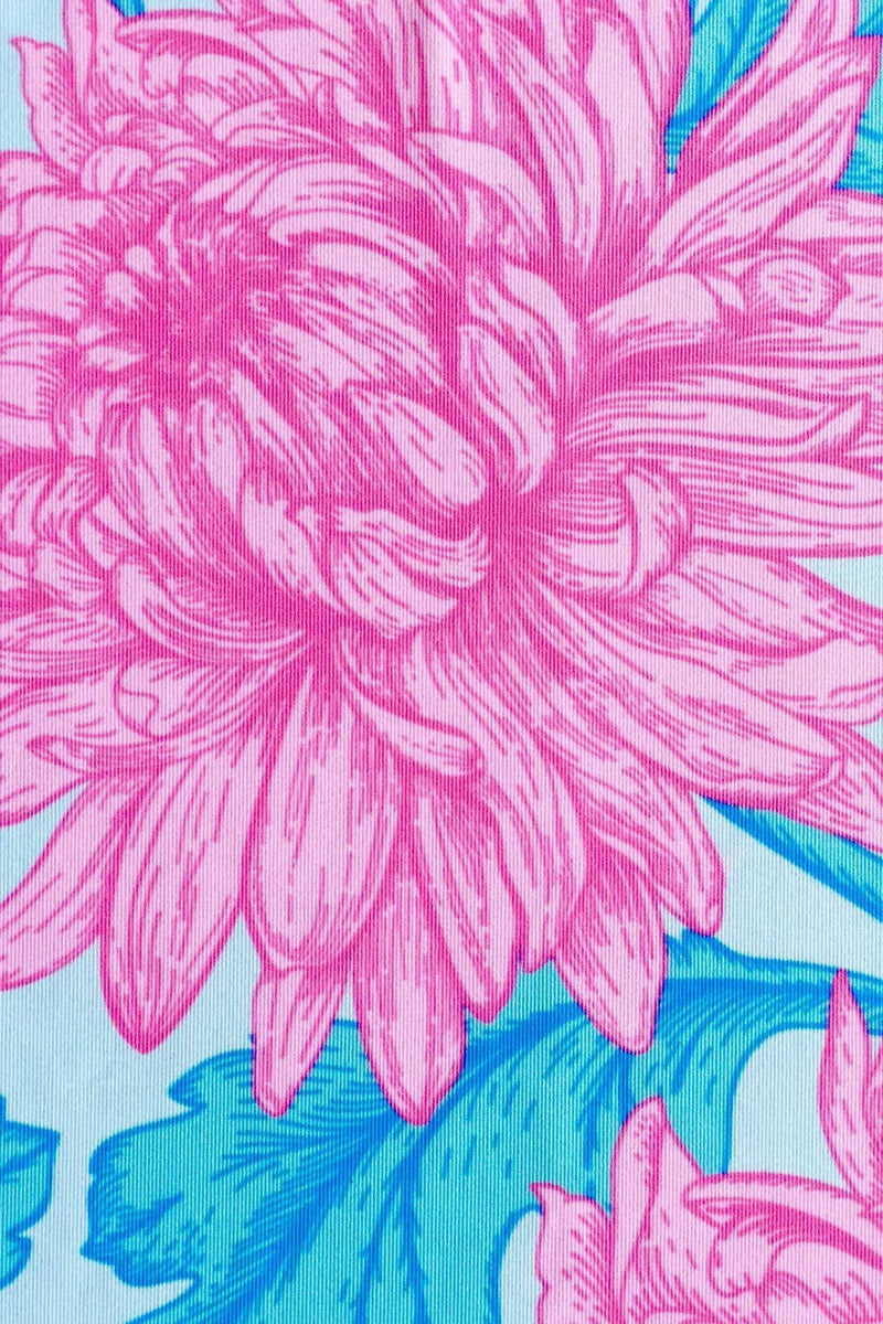 Floral Bliss Carol Knee Length Catchy Pencil Skirt - Women-Floral Bliss-XS-Blue/Pink-JadeMoghul Inc.