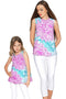 Floral Bliss Emily Blue & Pink Sleeveless Party Top - Women-Floral Bliss-XS-Blue/Pink-JadeMoghul Inc.