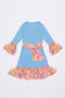 Floral Boho Dress - Girls-Girls Fancy Dresses-6M-Azure-JadeMoghul Inc.