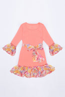 Floral Boho Dress - Girls-Girls Fancy Dresses-6M-Flamingo-JadeMoghul Inc.