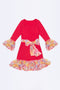 Floral Boho Dress - Girls-Girls Fancy Dresses-6M-Red-JadeMoghul Inc.