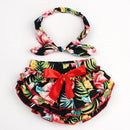 Floral Bow Baby Bloomer Headband set Girl Diaper Covered Tutu Ruffled Panties Infant Shorts Culottes baby Newborn Photo Props-color 13-Newborn-JadeMoghul Inc.