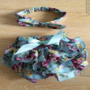 Floral Bow Baby Bloomer Headband set Girl Diaper Covered Tutu Ruffled Panties Infant Shorts Culottes baby Newborn Photo Props-color 2-Newborn-JadeMoghul Inc.