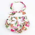 Floral Bow Baby Bloomer Headband set Girl Diaper Covered Tutu Ruffled Panties Infant Shorts Culottes baby Newborn Photo Props-color 3-Newborn-JadeMoghul Inc.