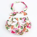 Floral Bow Baby Bloomer Headband set Girl Diaper Covered Tutu Ruffled Panties Infant Shorts Culottes baby Newborn Photo Props-color 3-Newborn-JadeMoghul Inc.