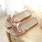 Floral Cotton Bow Tie Jute Slippers-Pink-5.5-JadeMoghul Inc.