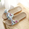 Floral Cotton Bow Tie Jute Slippers-Sky Blue-5.5-JadeMoghul Inc.