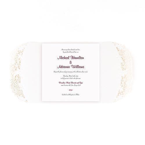 Floral Elegance Laser Embossed Invitations with Personalization Berry (Pack of 1)-Invitations & Stationery Essentials-Berry-JadeMoghul Inc.