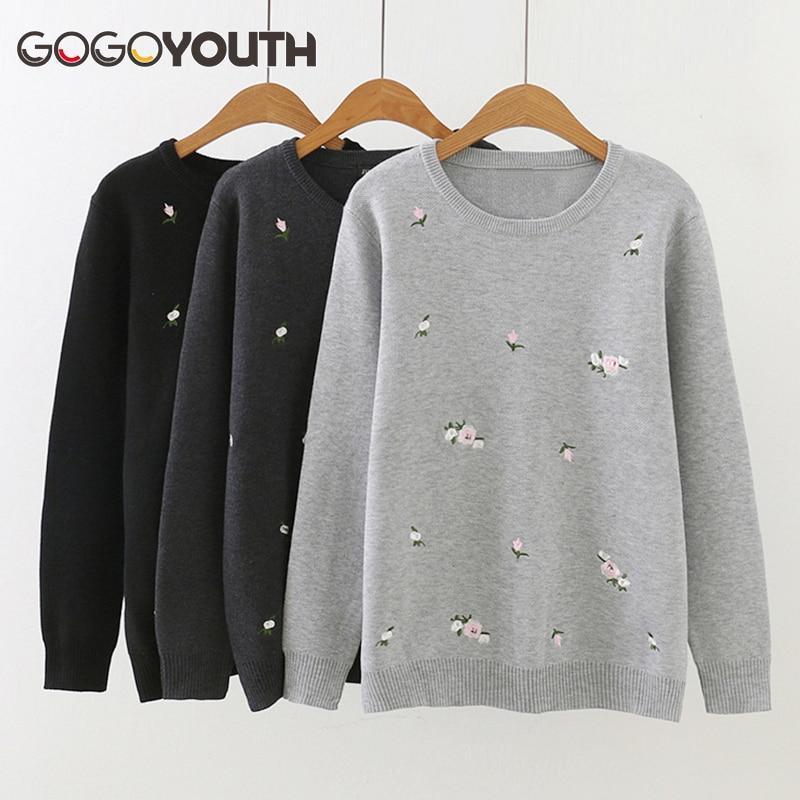 Floral Embroidered Casual Pullover Top-Black-L-JadeMoghul Inc.