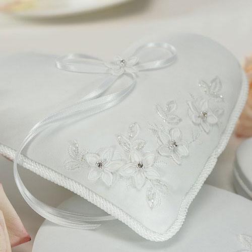 Floral Fantasy Heart Shaped Ring Pillow (Pack of 1)-Wedding Ceremony Accessories-JadeMoghul Inc.