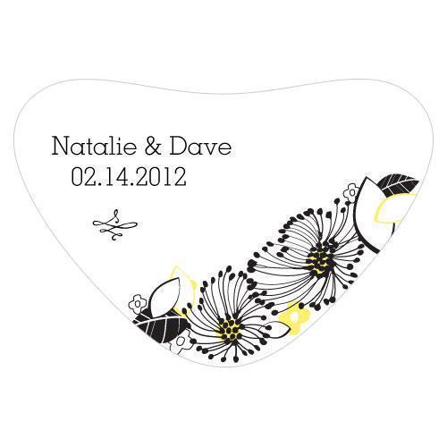 Floral Fusion Heart Container Sticker Harvest Gold (Pack of 1)-Wedding Favor Stationery-Lemon Yellow-JadeMoghul Inc.