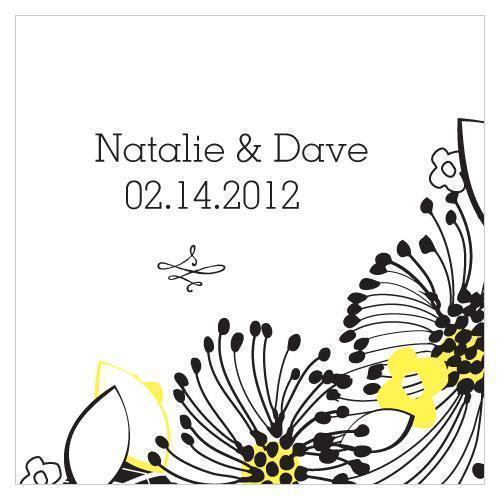 Floral Fusion Square Tag Harvest Gold (Pack of 1)-Wedding Favor Stationery-Lemon Yellow-JadeMoghul Inc.