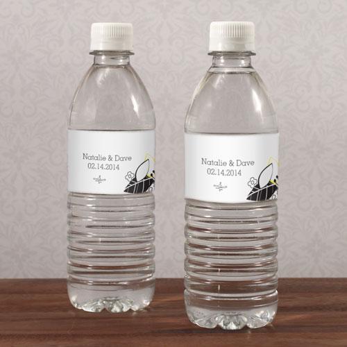 Floral Fusion Water Bottle Label Harvest Gold (Pack of 1)-Reception Stationery-Lemon Yellow-JadeMoghul Inc.
