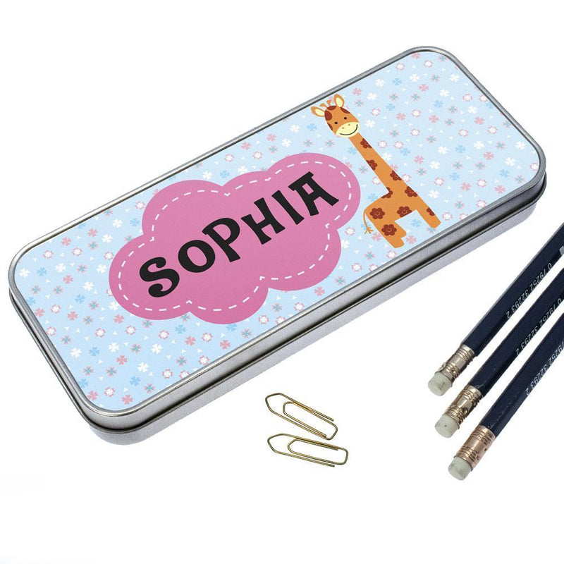 Cute Pencil Cases Floral Giraffe Pencil Case