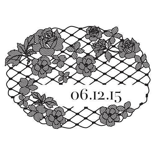 Floral Lace Personalised Rubber Stamp (Pack of 1)-Stationery-JadeMoghul Inc.