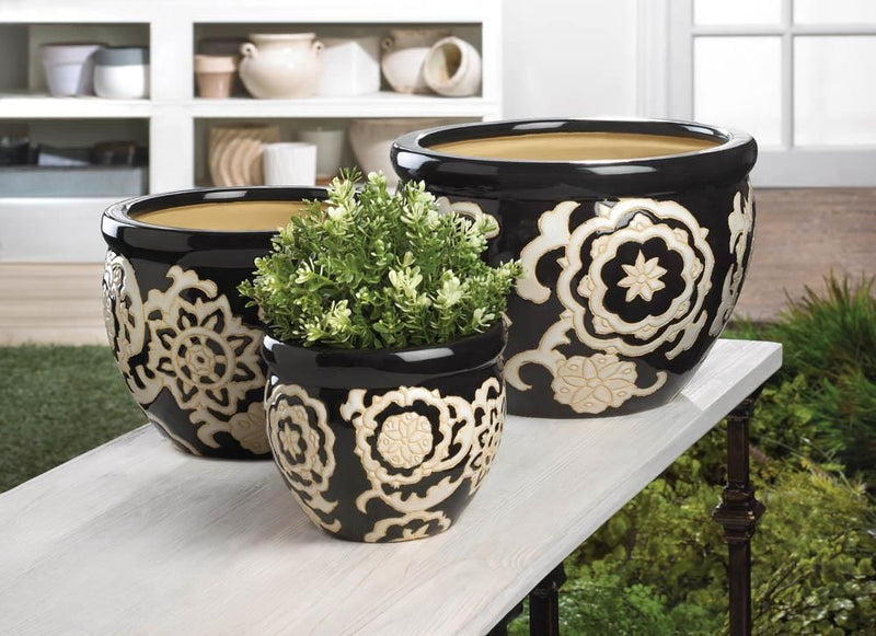 Home Decor Ideas Floral Nights Ceramic Planter Set