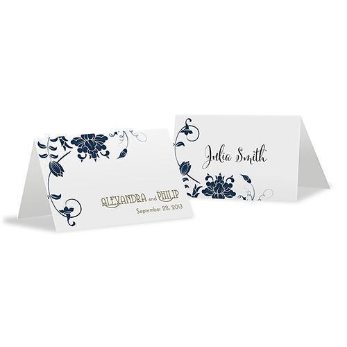 Floral Orchestra Place Card With Fold Vintage Pink (Pack of 1)-Table Planning Accessories-Grass Green-JadeMoghul Inc.