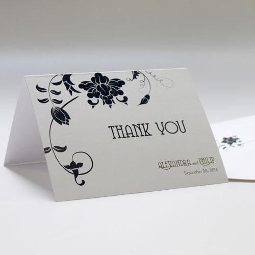Floral Orchestra Thank You Card Vintage Pink (Pack of 1)-Weddingstar-Leaf Green-JadeMoghul Inc.