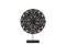 Floral Patterned Round Wooden Wheel Ornament On Rectangular Stand, Small, Black-Home Accent-Black-Wood-JadeMoghul Inc.