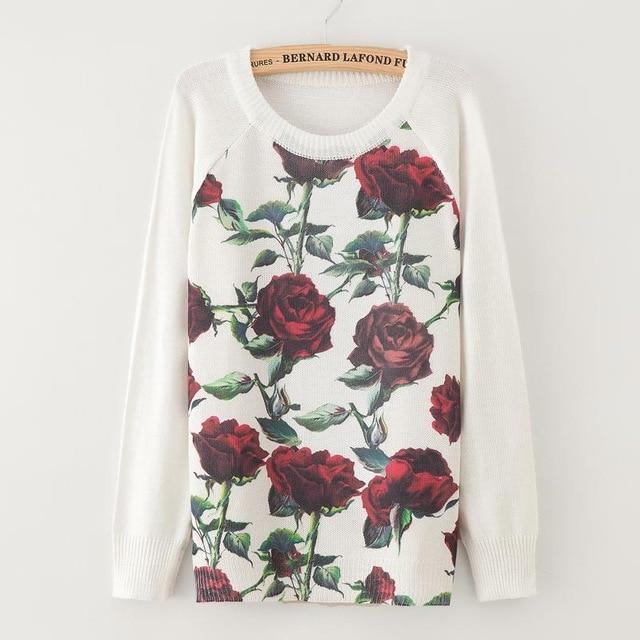 Floral Print Casual Sweater Top-gg31-XL-JadeMoghul Inc.
