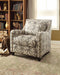 Floral Print Fabric Chair, Multicolor-Armchairs and Accent Chairs-Multicolor-Fabric Frame: Hermlock/Fir Solid Wood Ply Foam-JadeMoghul Inc.