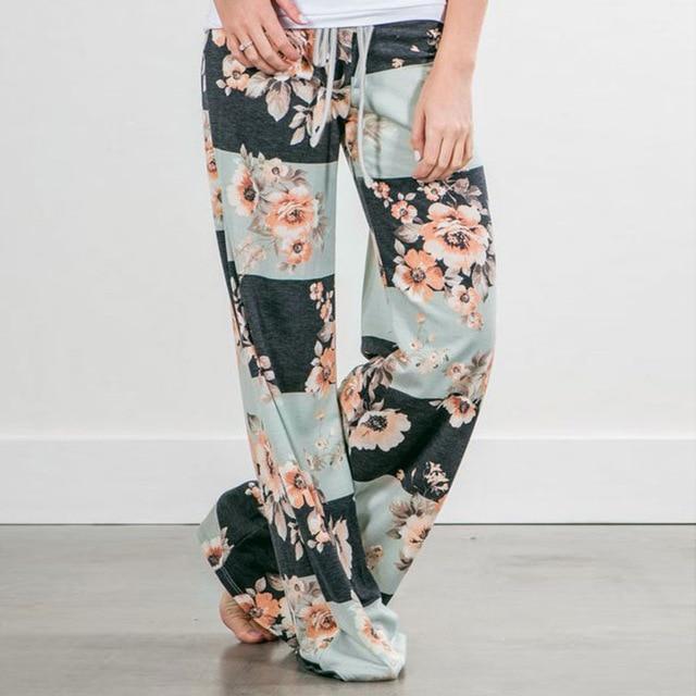 Floral Print Super Soft Lounge Pants-0447black-L-JadeMoghul Inc.