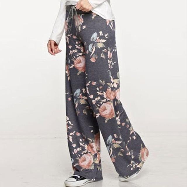 Floral Print Super Soft Lounge Pants-0447darkgray-L-JadeMoghul Inc.