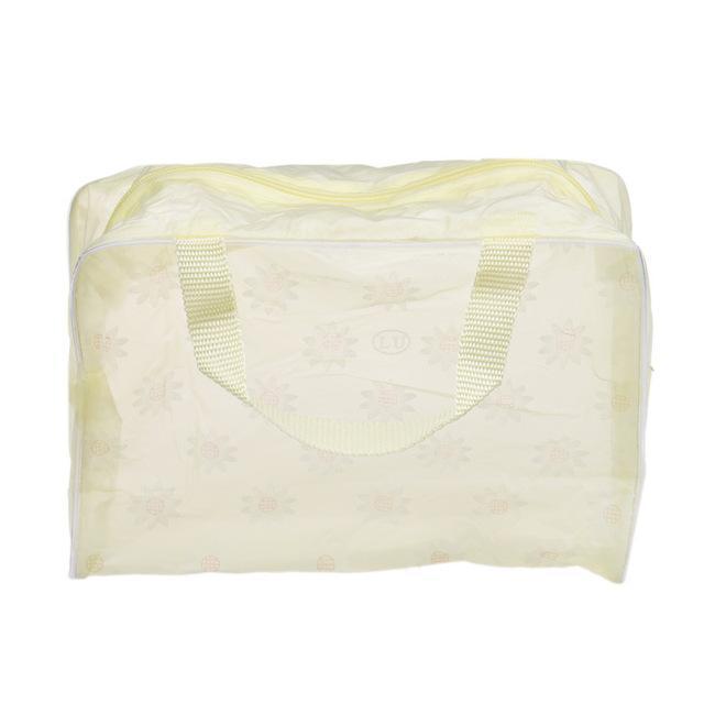 Floral Print Transparent Waterproof Makeup Make up Cosmetic Bag Travel Wash Toothbrush Pouch Toiletry Organizer Bag Tools Sac-Yellow-JadeMoghul Inc.