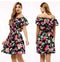Floral Printed Chiffon Off Shoulder Summer Dress-10-L-JadeMoghul Inc.