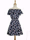 Floral Printed Chiffon Off Shoulder Summer Dress-16-L-JadeMoghul Inc.