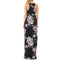 Floral Printed O-neck Maxi Dress - Casual Long Dress-Black Printed-S-JadeMoghul Inc.