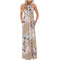 Floral Printed O-neck Maxi Dress - Casual Long Dress-Khaki Printed-S-JadeMoghul Inc.