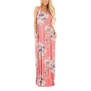Floral Printed O-neck Maxi Dress - Casual Long Dress-Pink Printed-S-JadeMoghul Inc.