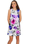 Floral Touch Adele Grey Print Party Mini Shift Dress - Women-Floral Touch-XS-Grey/Purple/Pink-JadeMoghul Inc.