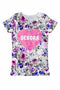 Floral Touch Customized NAME Zoe Grey Tee - Women-Floral Touch-XS-Grey/Purple/Pink-JadeMoghul Inc.