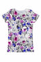Floral Touch Zoe Grey Floral Print Designer T-Shirt - Women-Floral Touch-XS-Grey/Purple/Pink-JadeMoghul Inc.