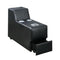 Floria Contemporary Speaker Console, Black-Console Tables-Black-Leather-JadeMoghul Inc.