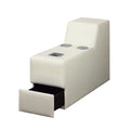 Floria Contemporary Style Speaker Console, White-Console Tables-White-Leather-JadeMoghul Inc.