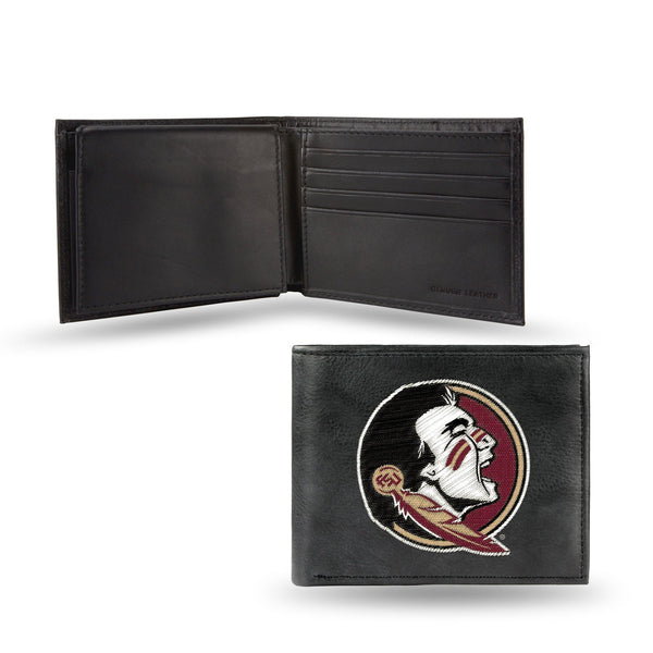 Leather Wallets For Women Florida State Embroidered Billfold